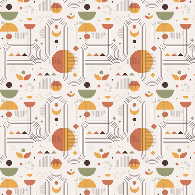 Flat design boho geometric pattern