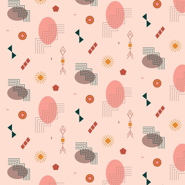 flat design boho geometric pattern