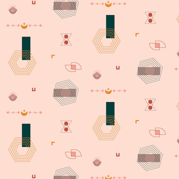 Flat design boho geometric pattern