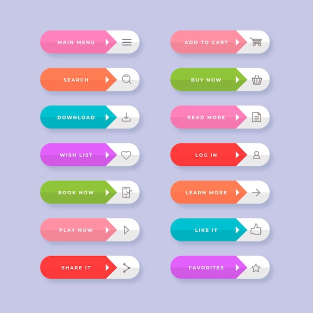 Flat design call to action buttons