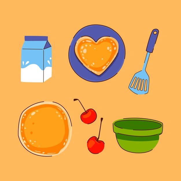 Flat design elements collection for pancake day