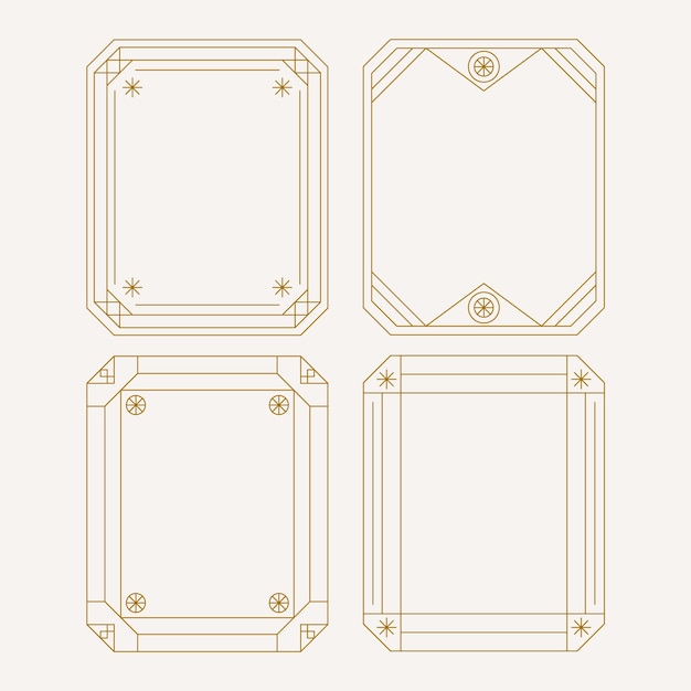 Flat design minimalist linear frame set