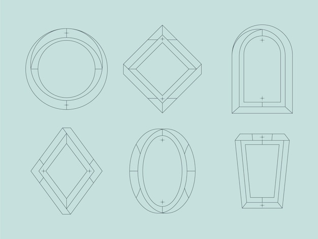 flat design minimalist linear frame