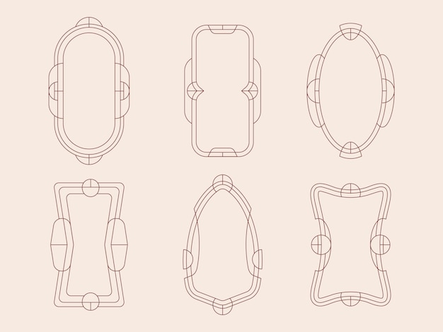 flat design minimalist linear frame