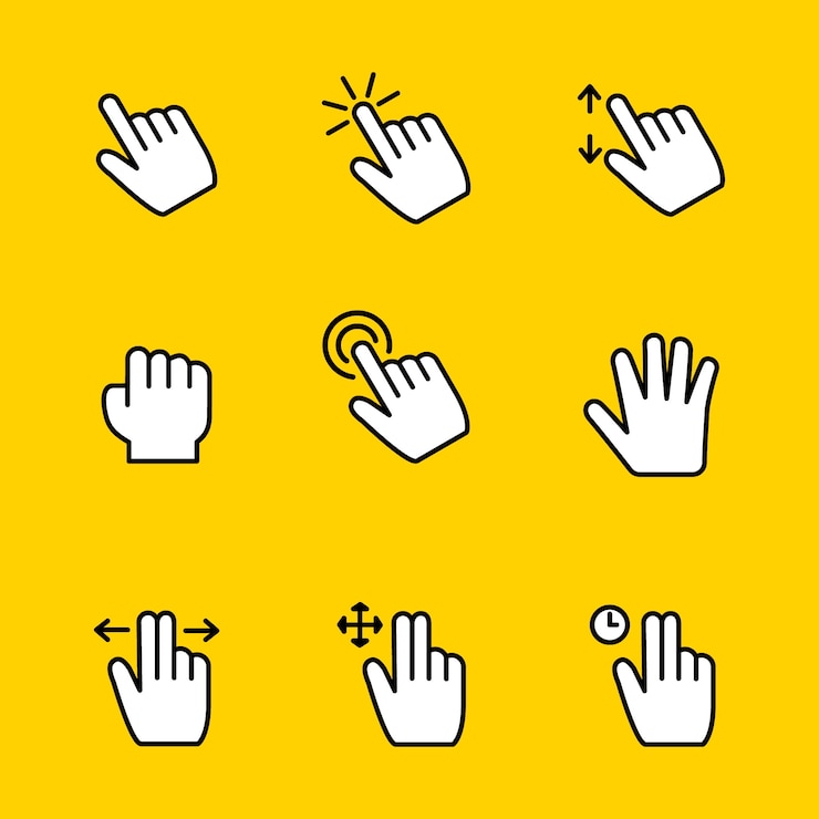 Gratis Vektor flat design mouse cursor set