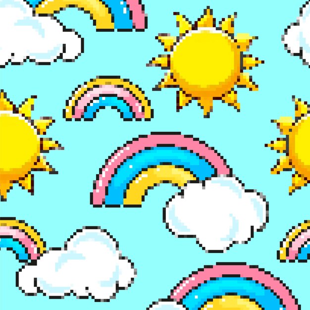 Flat design pixel pattern illustration