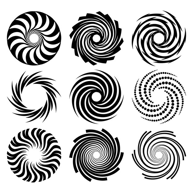 Flat design spiral circle illustration