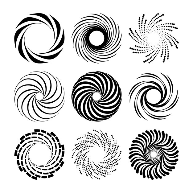 Flat design spiral circle illustration
