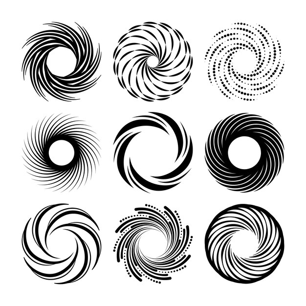 Flat design spiral circle illustration