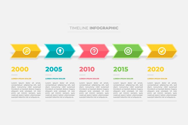 Flat design timeline infographic