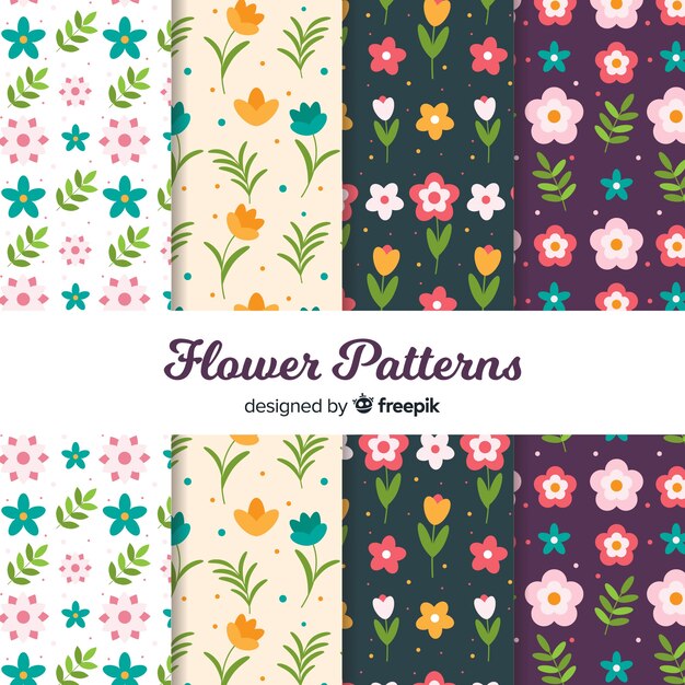 Flat flower pattern set