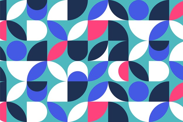 Flat geometric mosaic pattern design
