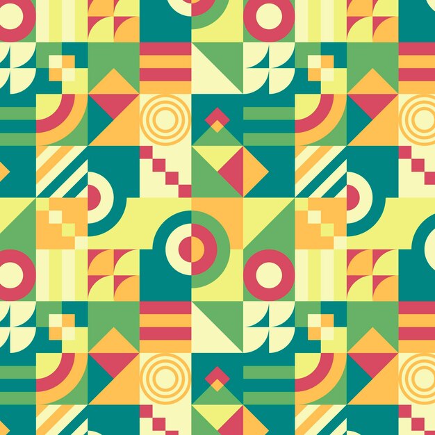 Flat mosaic geometric pattern