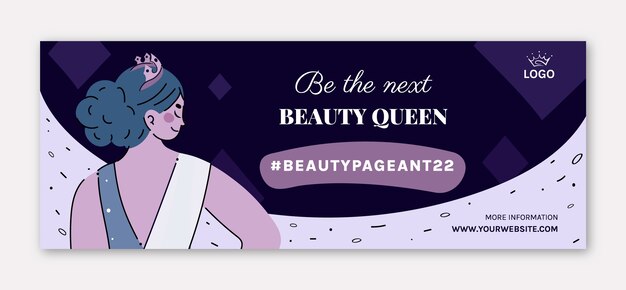 flat pageant contest social media cover template