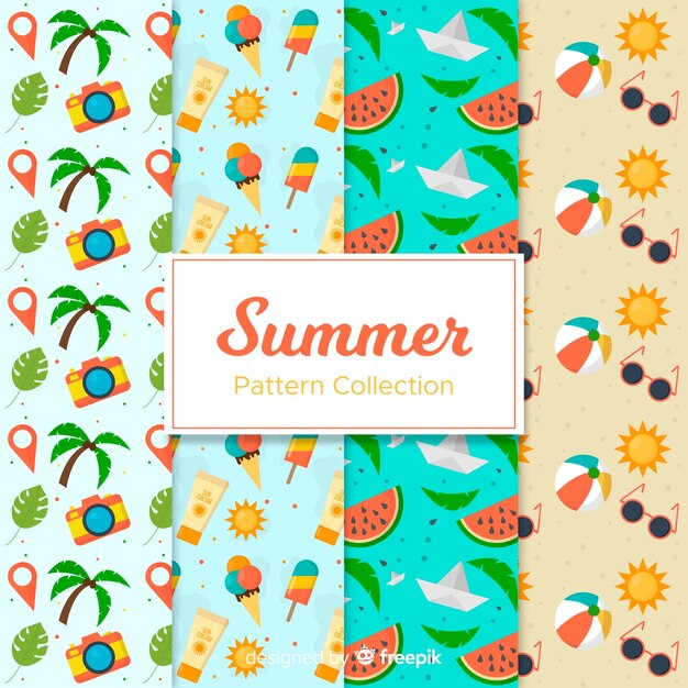 Flat summer pattern collection