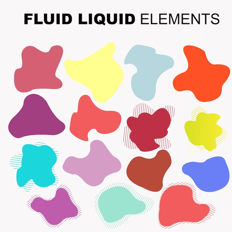 Gratis Vektor flydende form vektor sæt gradient væske med neonfarver element til design af en logo flyer præsentation gavekort plakat på væg landingsside coverbook banner sociale medier opslag