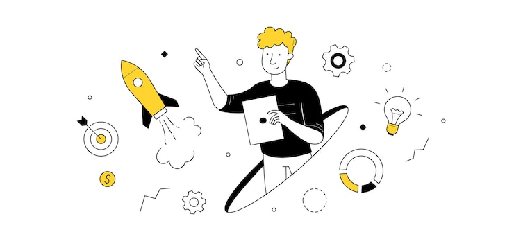 Gratis Vektor forretningsstartup projektopstart succesfuld idé