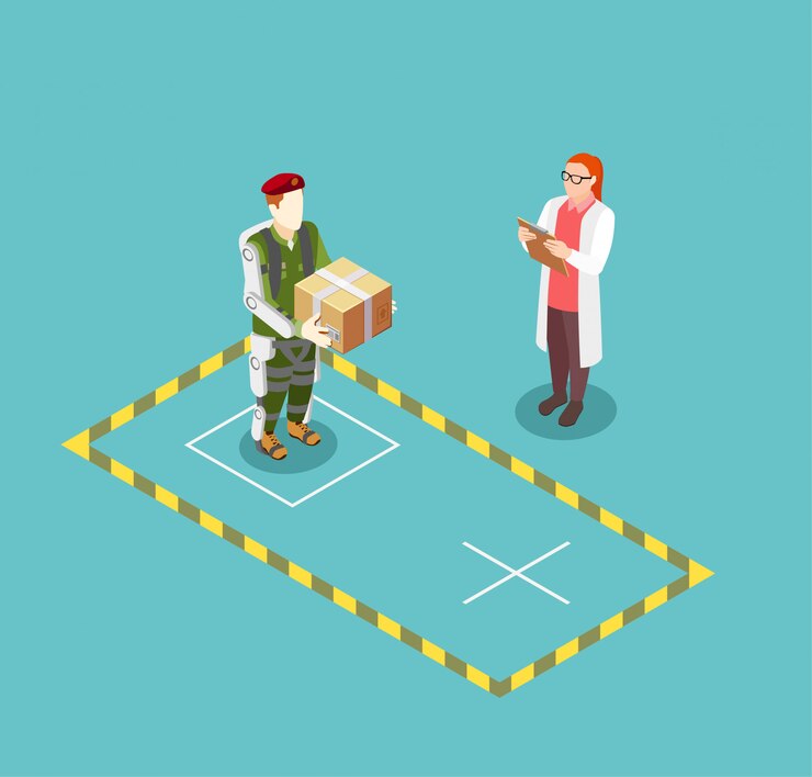 Gratis Vektor functionality of exoskeleton vector illustration