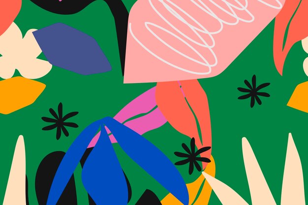 funky leaf background seamless pattern vector