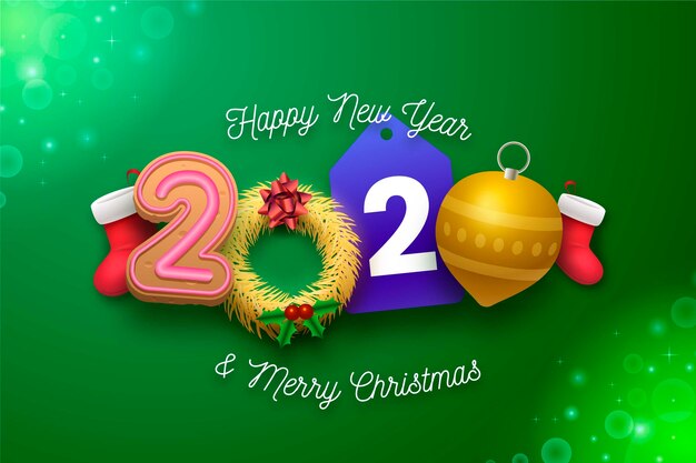 Funny new year 2020 elements background