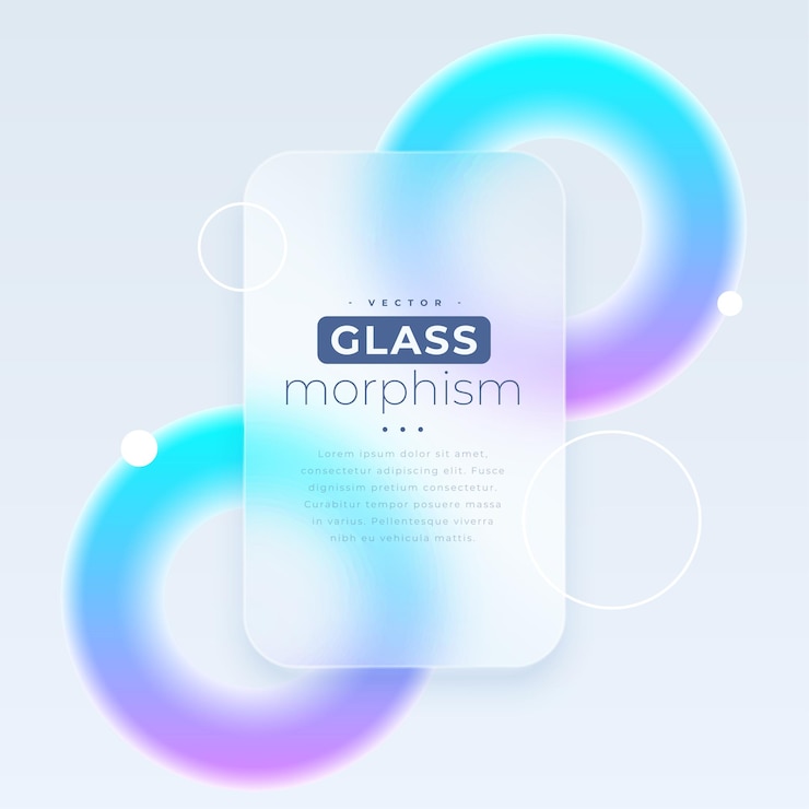 Gratis Vektor futuristic glass morphism background with glowing gradient design
