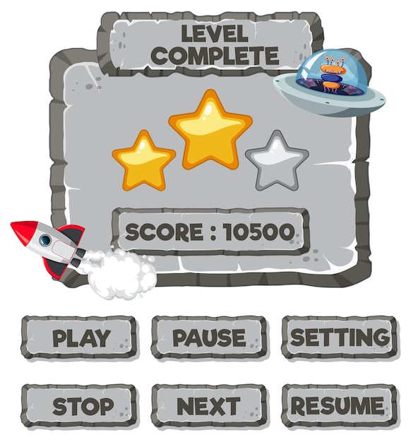game element template design set