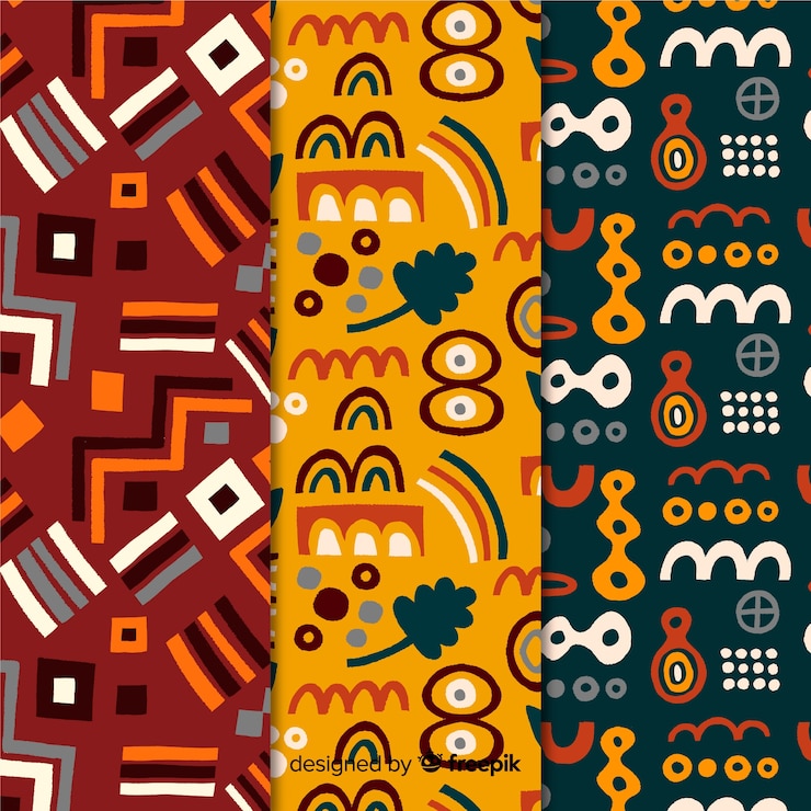 Gratis Vektor geometric abstract shapes hand drawn pattern collection