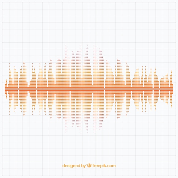 Geometric background with dotted sound wave
