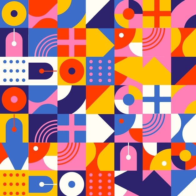 Geometriskt mosaikmönster i platt design