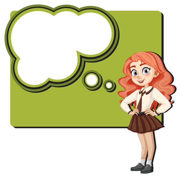 girl with thought bubble