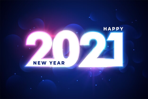 Glowing 2021 happy new year 2021 wishes card