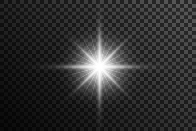 glowing white optical star light flare