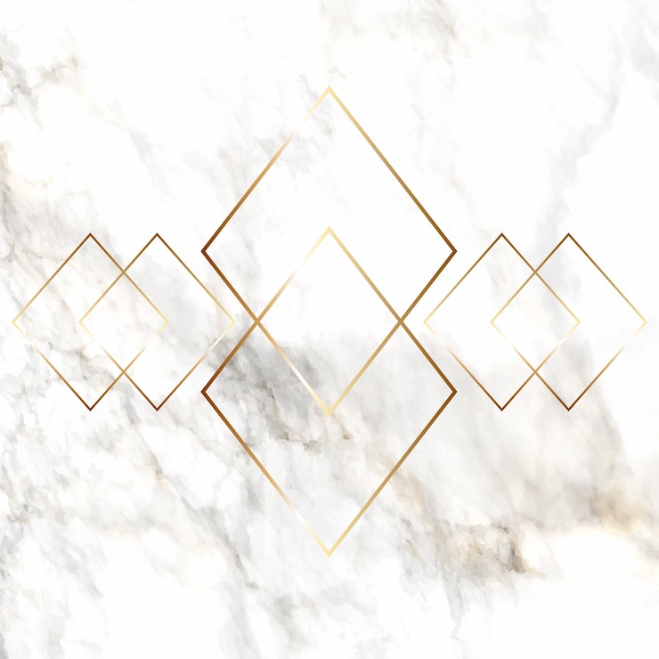 Gratis Vektor gold diamond pattern on marble texture 