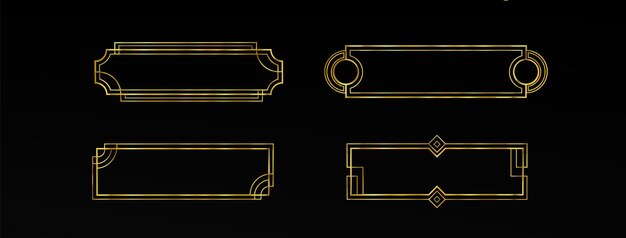 Gold ui frame game button Medieval border design