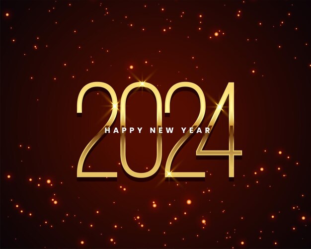 golden 2024 new year wishes background with shiny particle vector