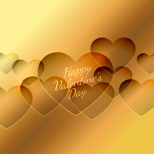 Golden background with hearts