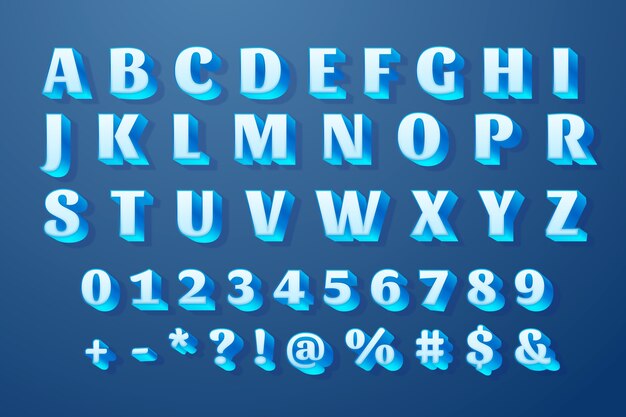 Gradient 3d numbers element