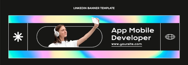 gradient abstract fluid technology linkedin banner