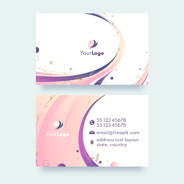 Gradient abstract horizontal business card template