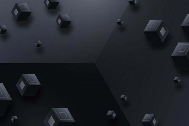 gradient black background with cubes