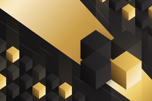 Gradient black background with cubes