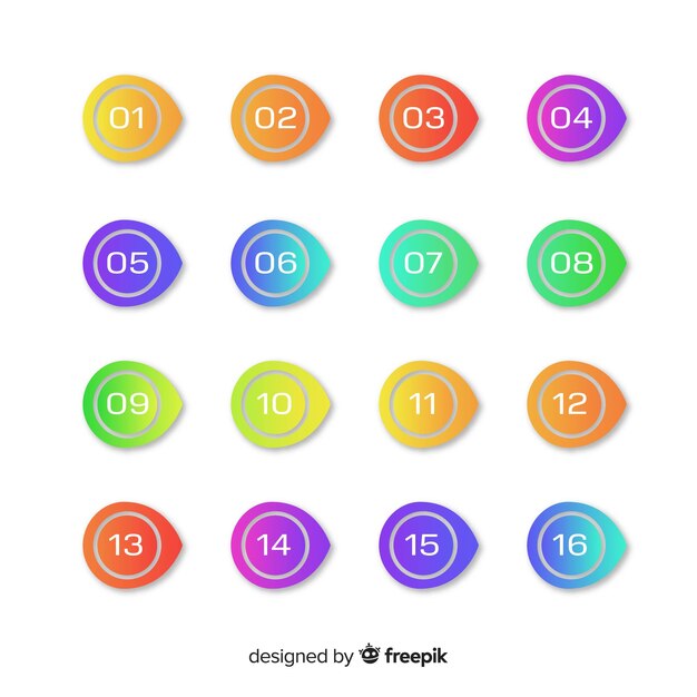 gradient bullet point collection