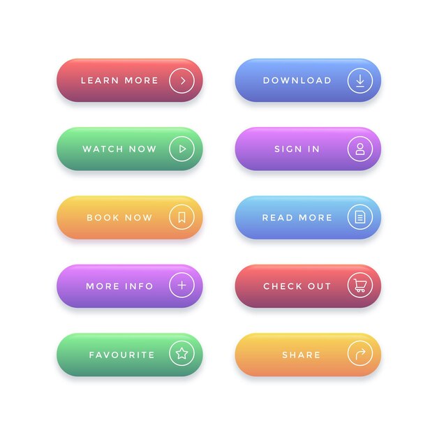 gradient call to action buttons collection