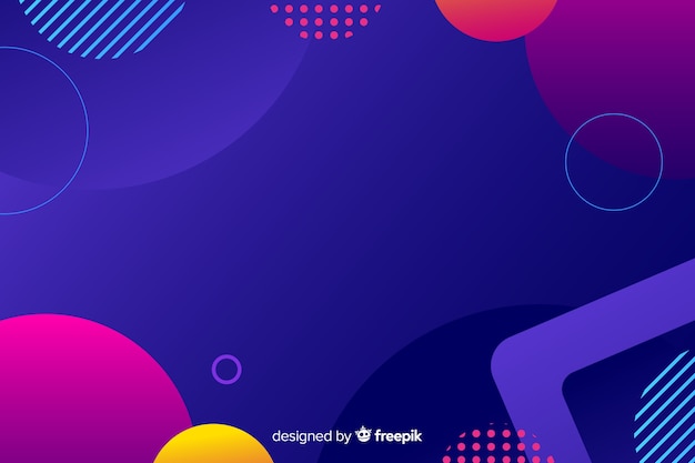 Gradient geometric colorful shapes