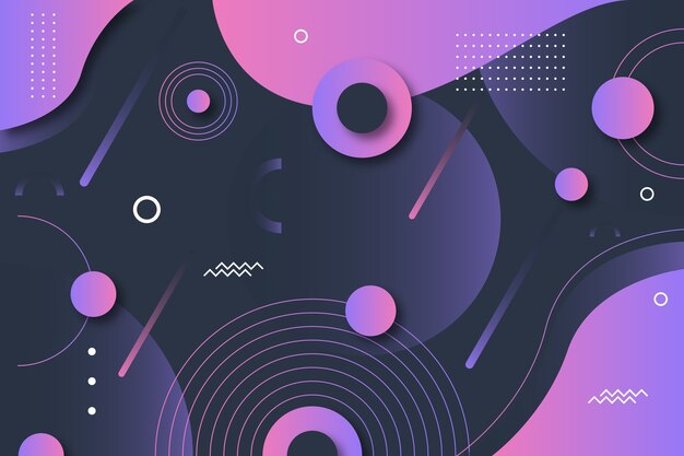 gradient geometric shapes on dark wallpaper theme