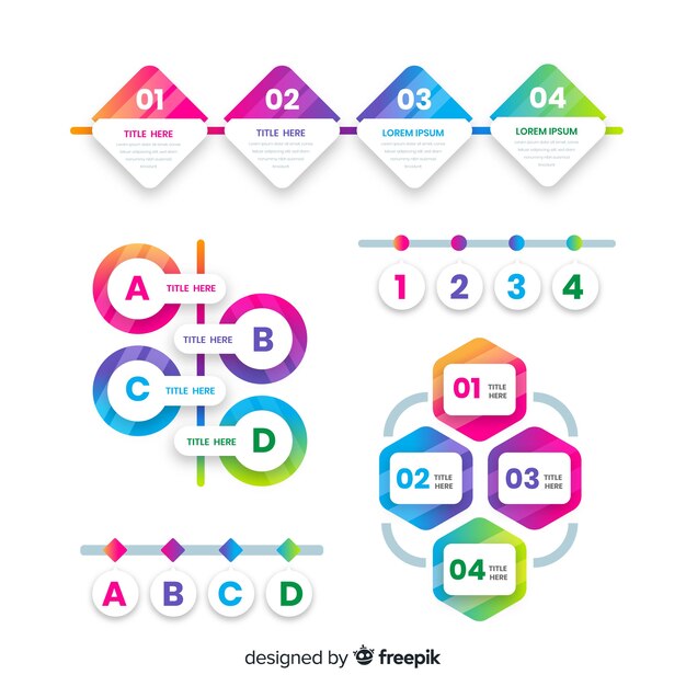 gradient infographic with colorful steps