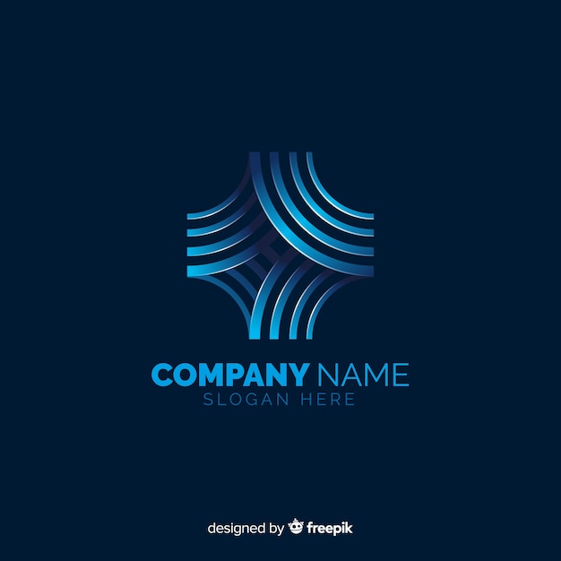 gradient logo template with abstract shape