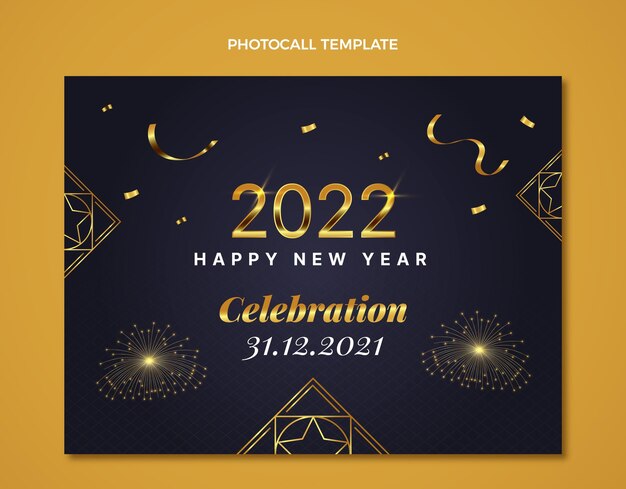 Gradient new year photocall template