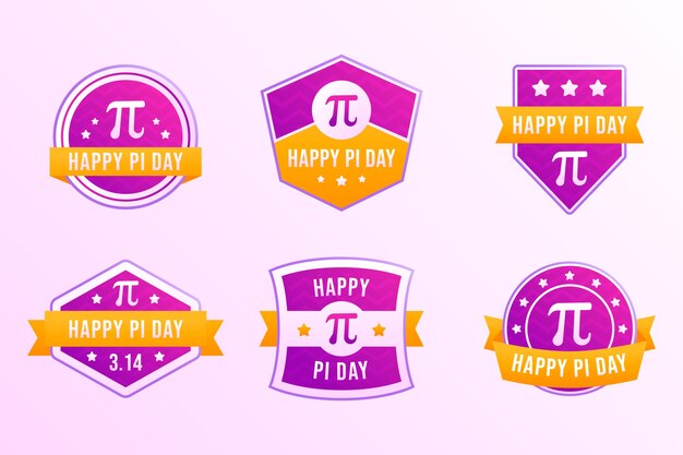 gradient pi day labels collection