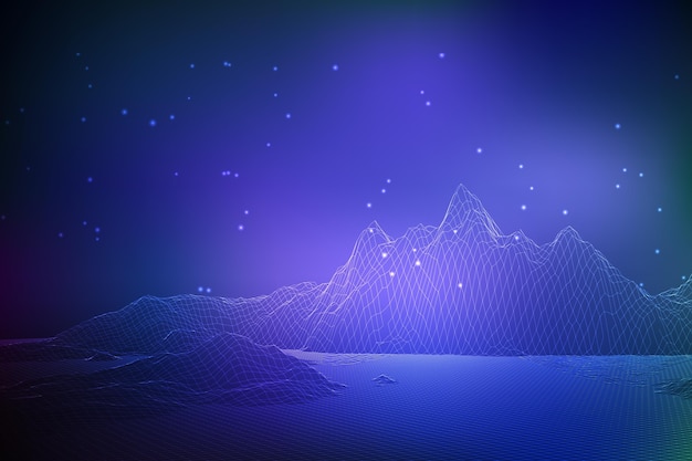 Gradient style abstract wireframe background